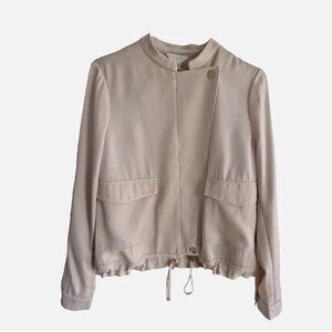 Ted Baker light pink blazer sz 1 NUDE BLUSH one button zip jacket